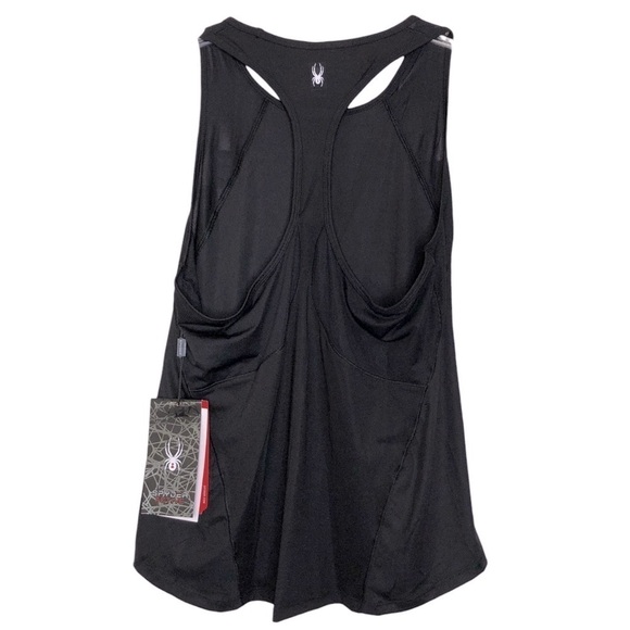 NWT SPYDER ACTIVE Style# SP309 Black Moisture Wicking Racerback Tank Top Size XL - Picture 2 of 7